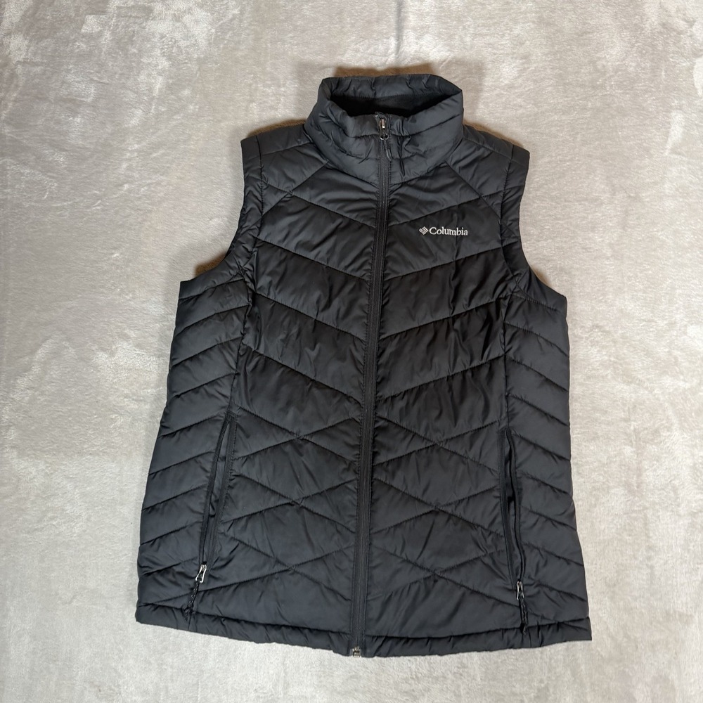 Columbia Omni-Heat Women’s Large Black Quilted Puffer Vest Full Zip